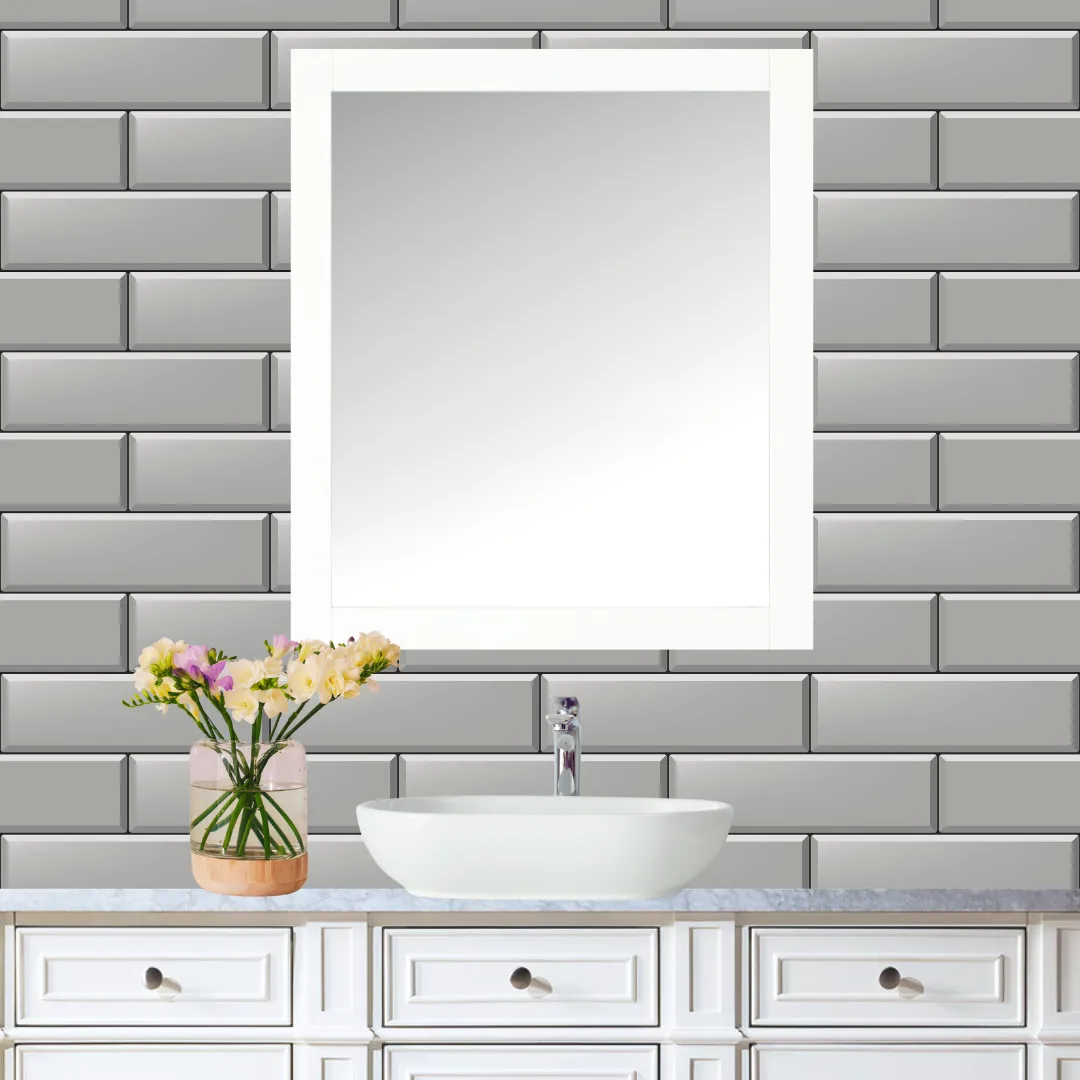 Essie Vanity Mirror, White Oak, 32" x 32"