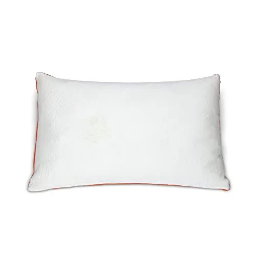 Flo Extra Soft Pillow - Aloe Vera Gel Infused Microfiber Pillow with Adjustable Thickness (27 X 17 Inches, White) (Pack of 2)