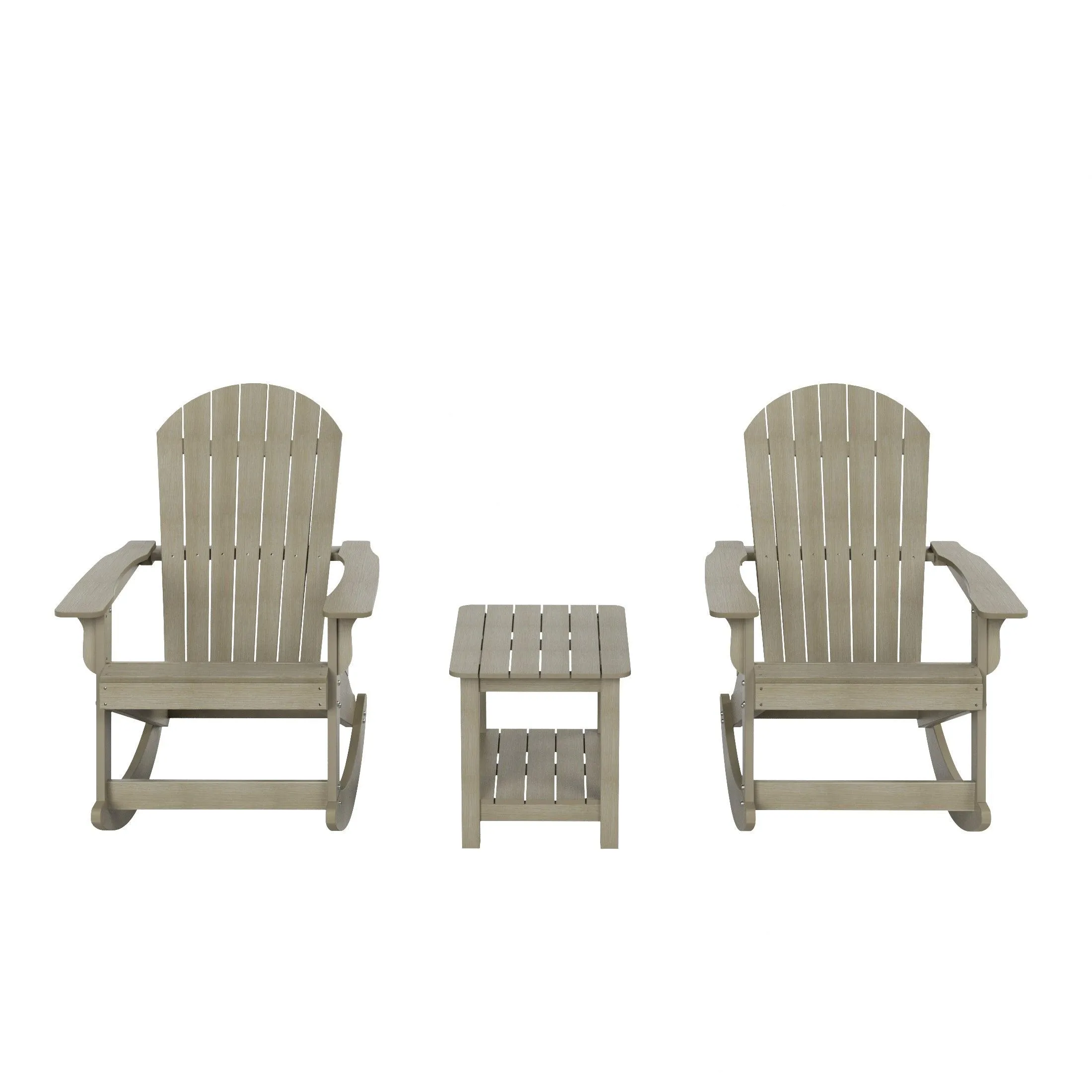 Florence 3-Piece HIPS Adirondack Rocking Chair and Side Table Set