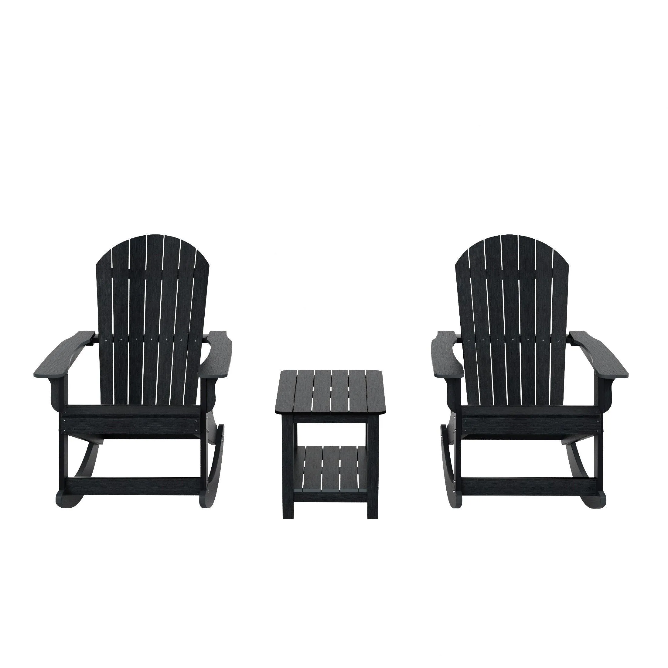 Florence 3-Piece HIPS Adirondack Rocking Chair and Side Table Set