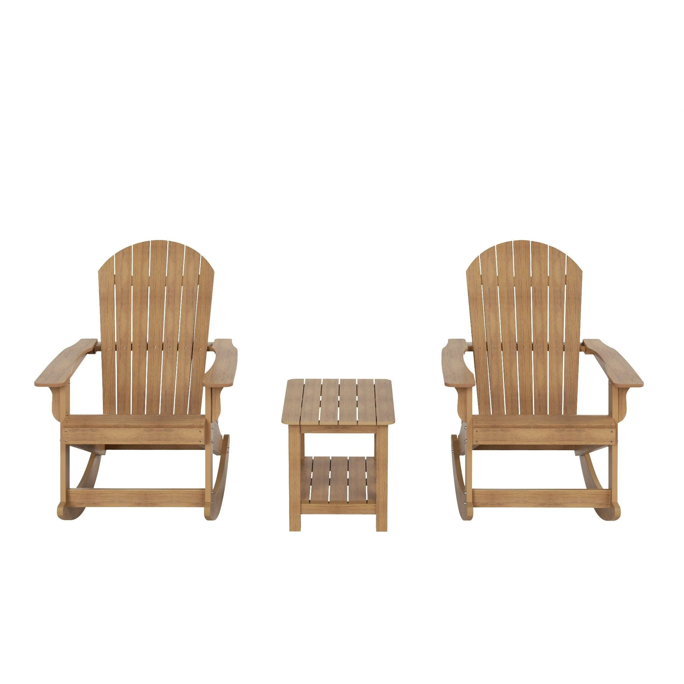Florence 3-Piece HIPS Adirondack Rocking Chair and Side Table Set