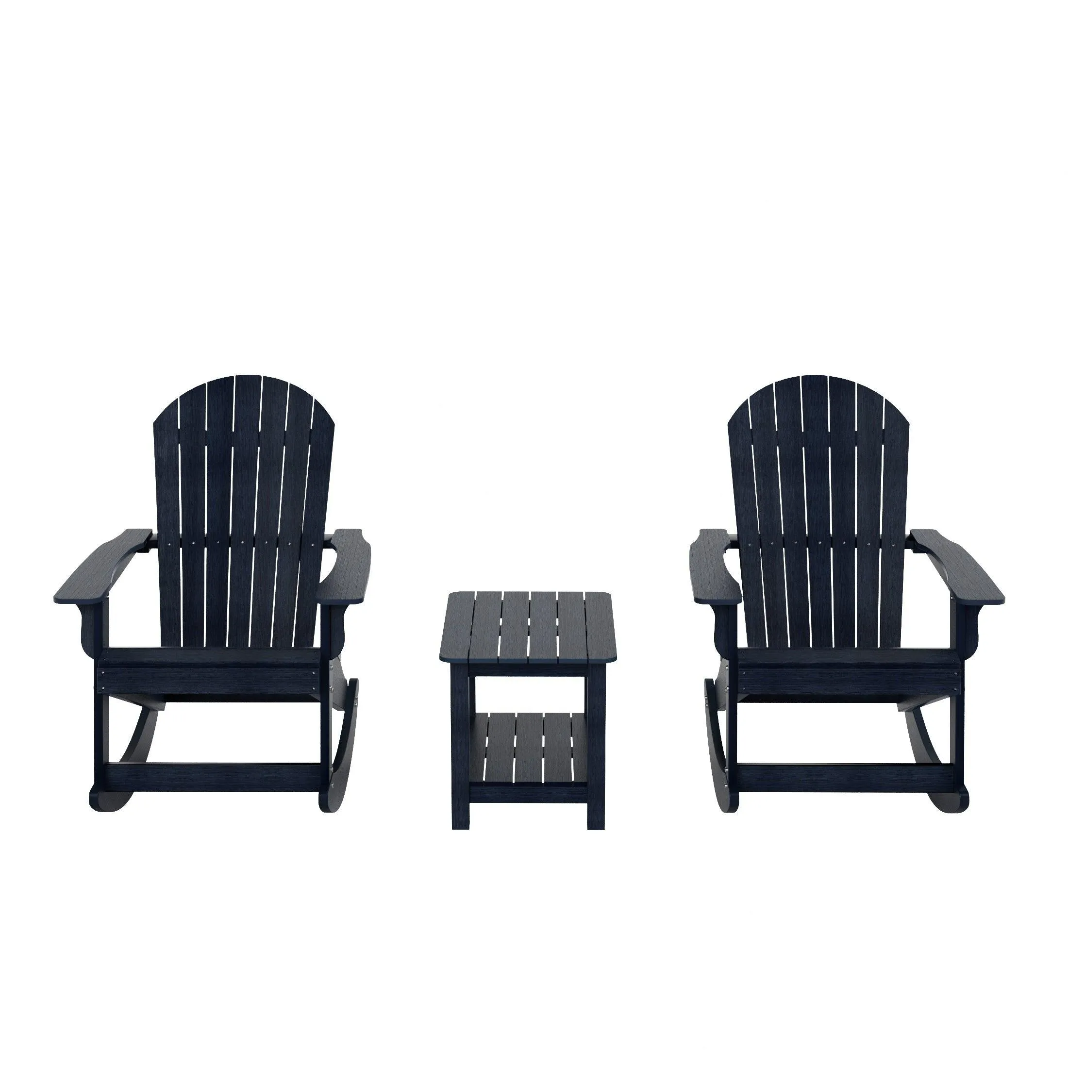 Florence 3-Piece HIPS Adirondack Rocking Chair and Side Table Set