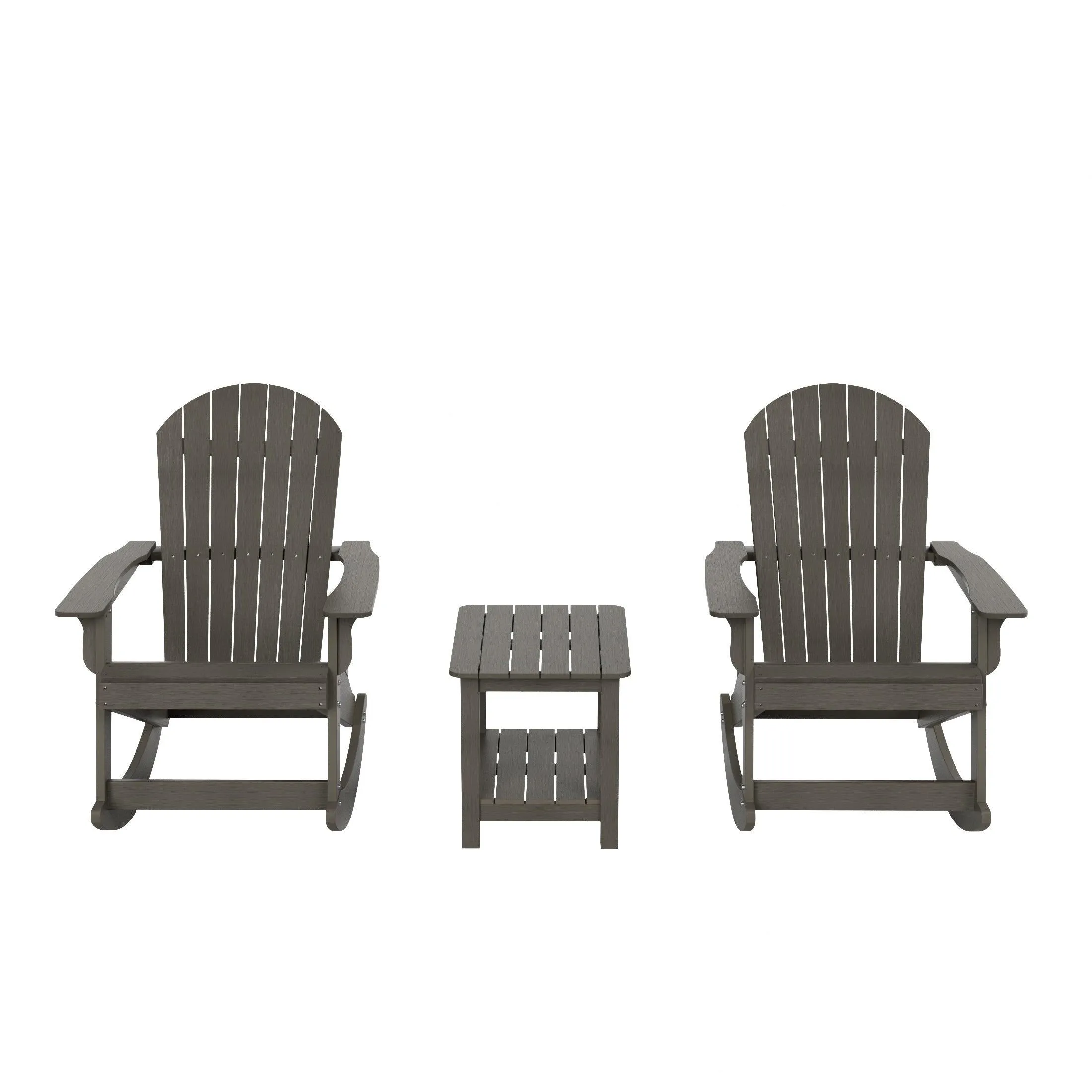 Florence 3-Piece HIPS Adirondack Rocking Chair and Side Table Set