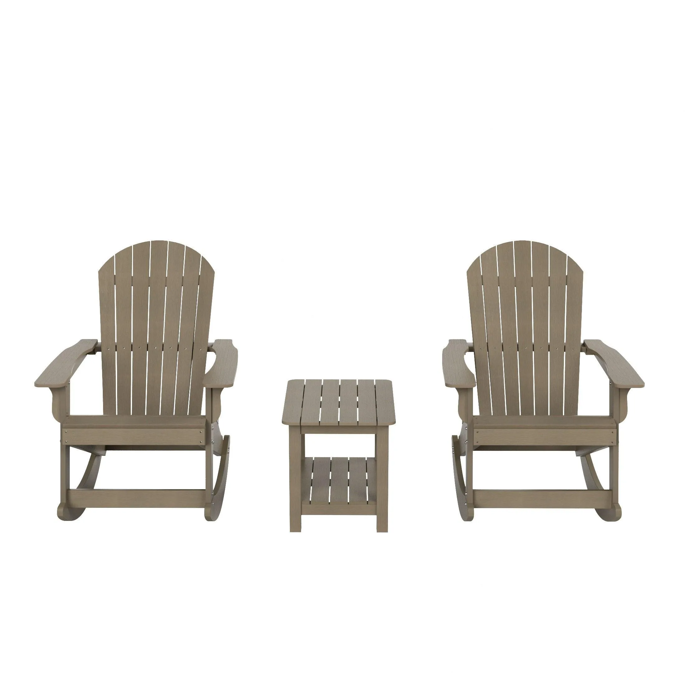 Florence 3-Piece HIPS Adirondack Rocking Chair and Side Table Set