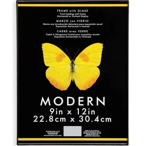 Frame - Modern - Plastic and Glass - Black - 9 x 12 inches