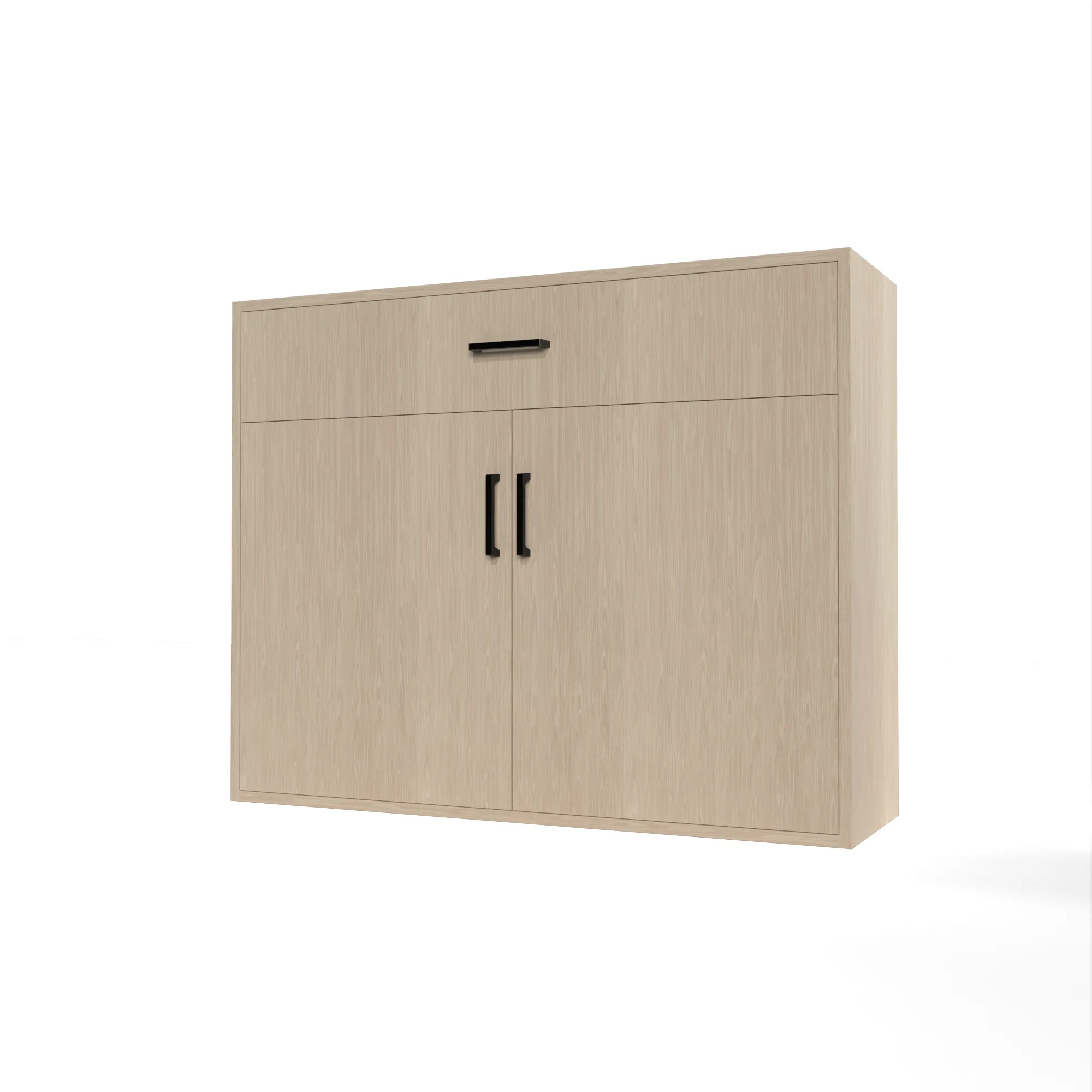 GrandCellar™ - 10 Column Full-Depth Wine & Liquor Cabinet - Black Handle Pulls