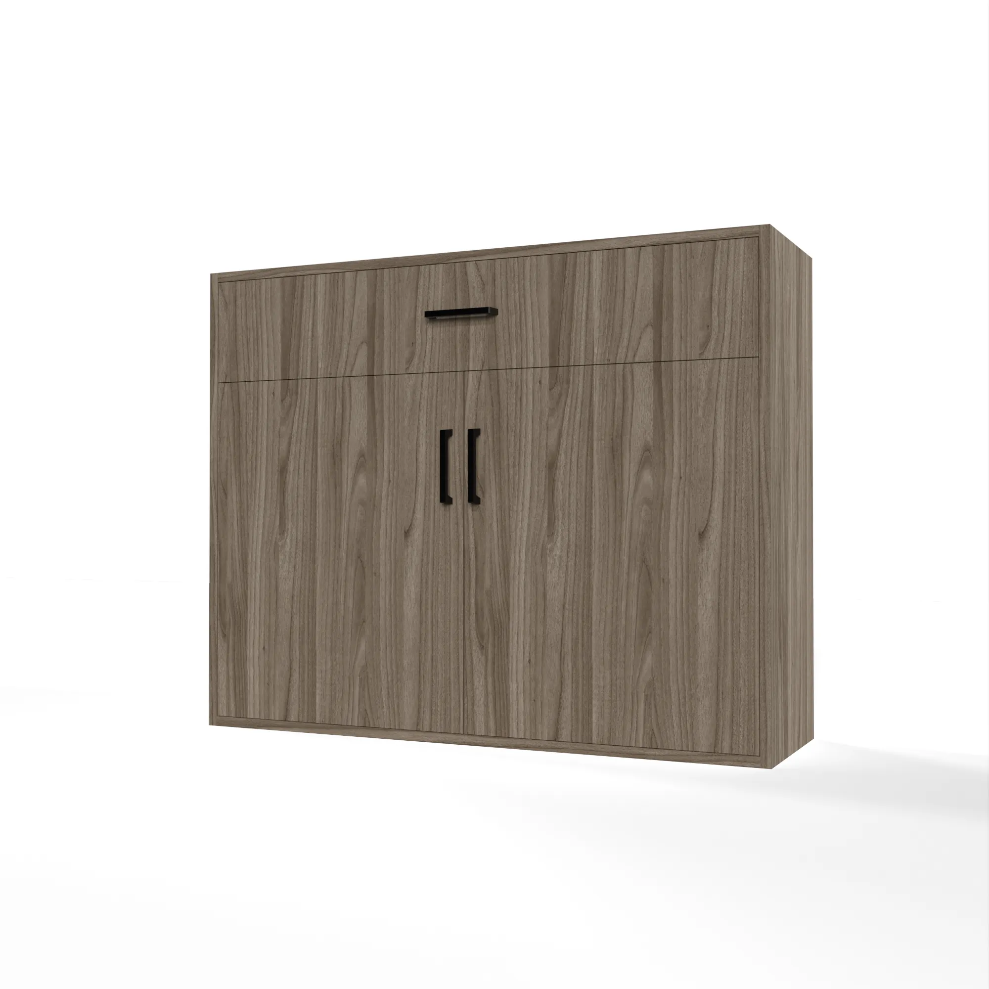 GrandCellar™ - 10 Column Full-Depth Wine & Liquor Cabinet - Black Handle Pulls