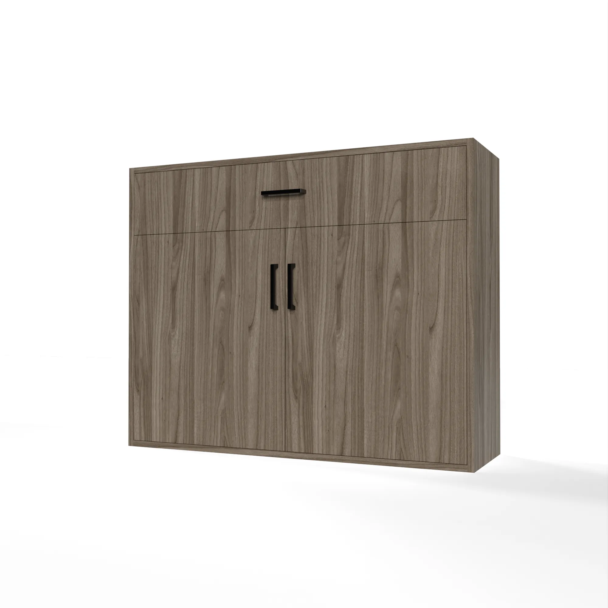 GrandCellar™ - 10 Column Full-Depth Wine & Liquor Cabinet - Black Handle Pulls