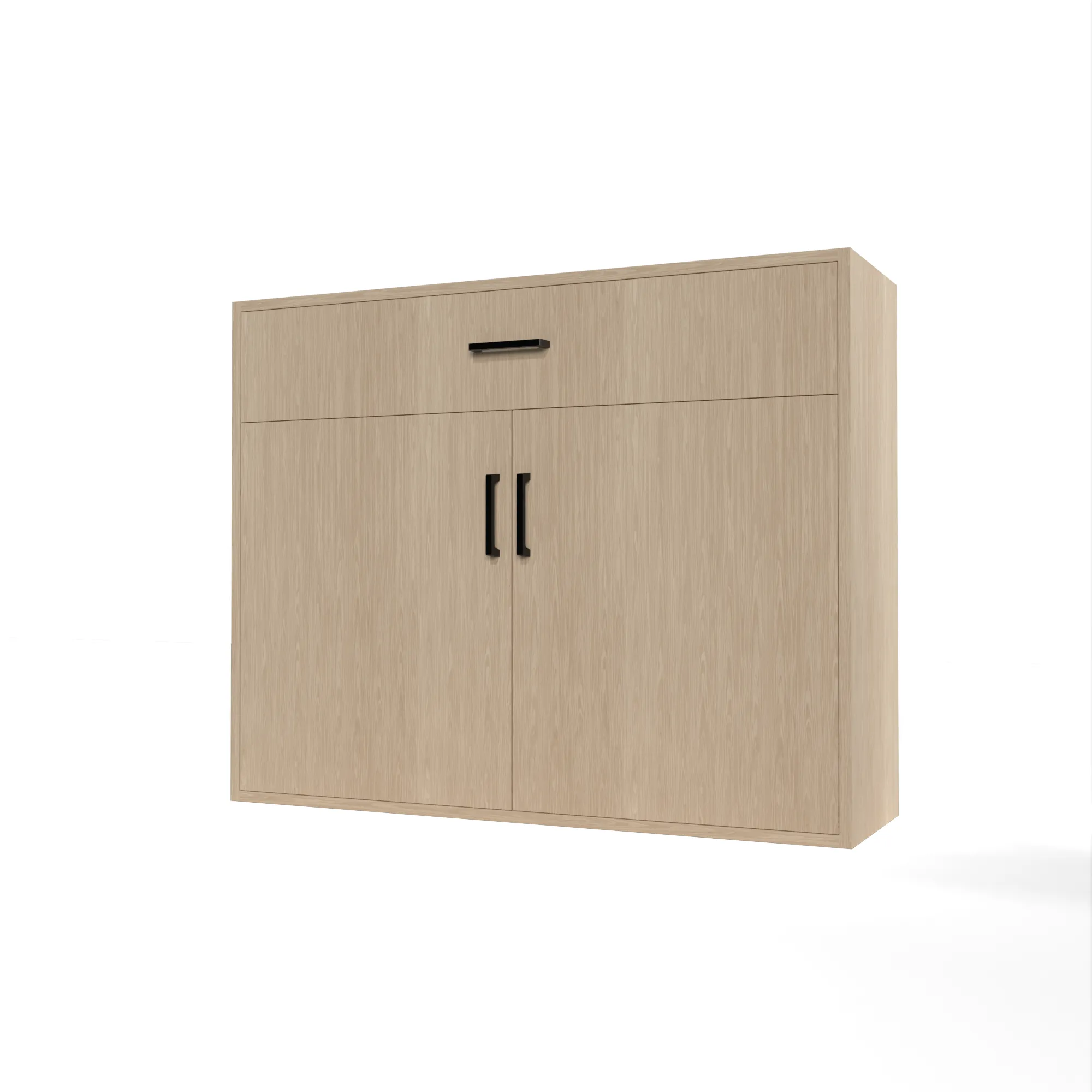 GrandCellar™ - 10 Column Full-Depth Wine & Liquor Cabinet - Black Handle Pulls