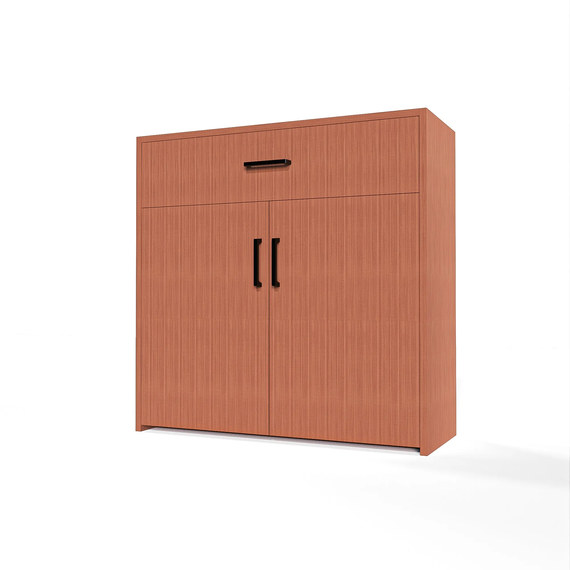 GrandCellar™ - 8 Column Full-Depth Wine & Liquor Cabinet - Black Handle Pulls