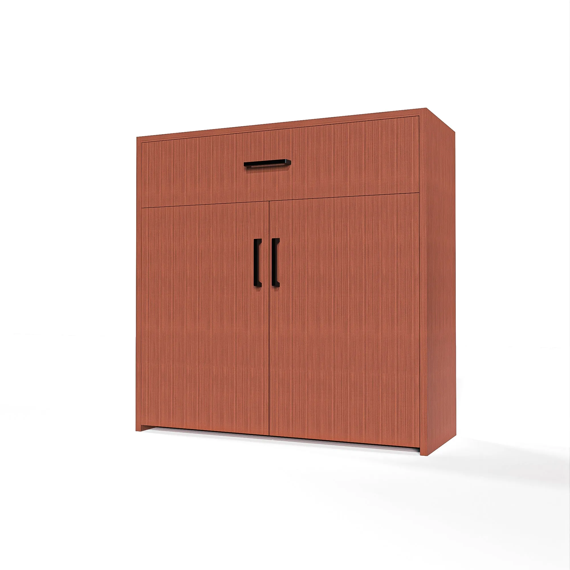 GrandCellar™ - 8 Column Full-Depth Wine & Liquor Cabinet - Black Handle Pulls