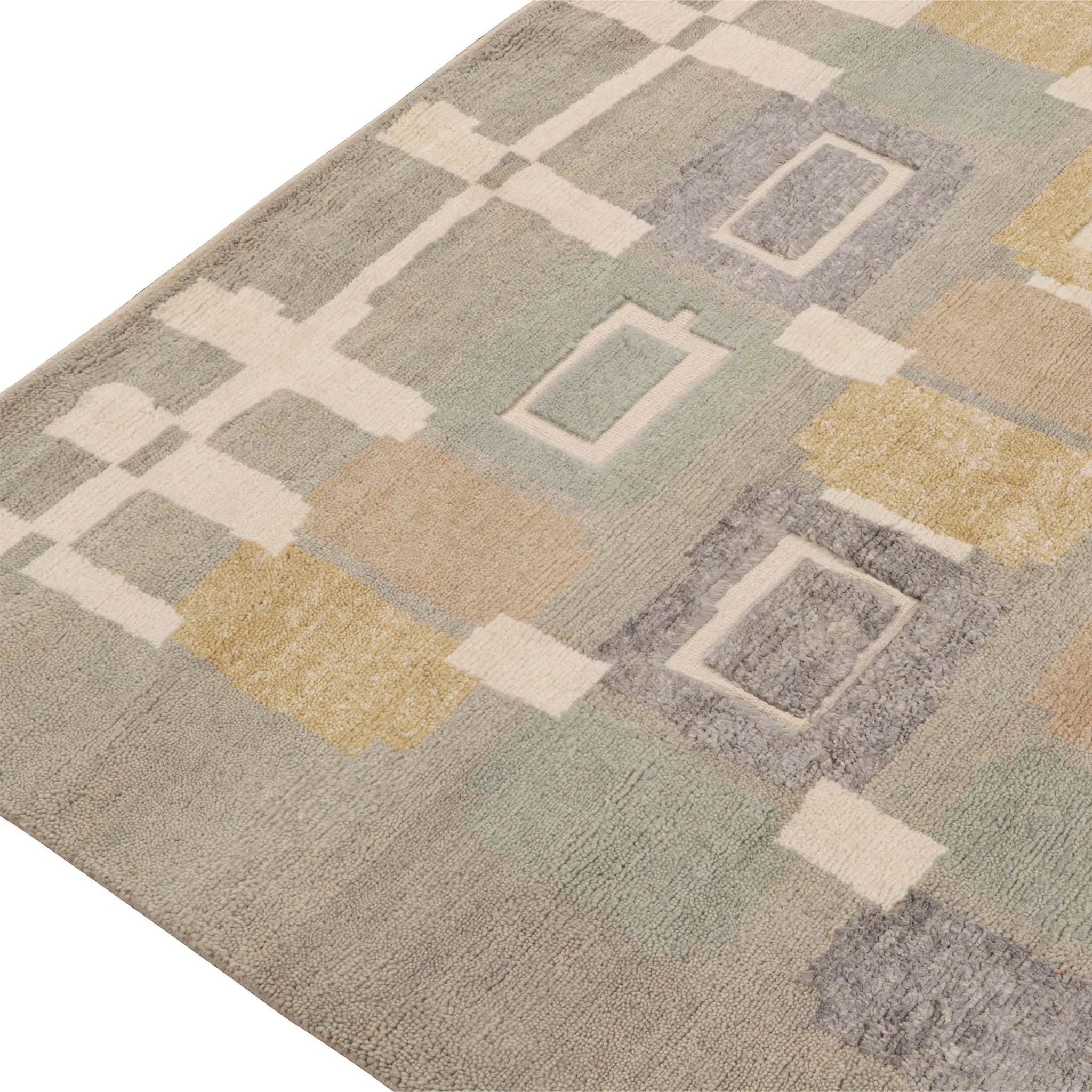 Grey Modern Wool Rug - 9' x 12'5"