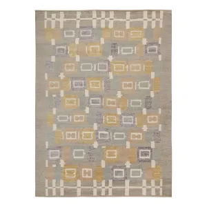 Grey Modern Wool Rug - 9' x 12'5"
