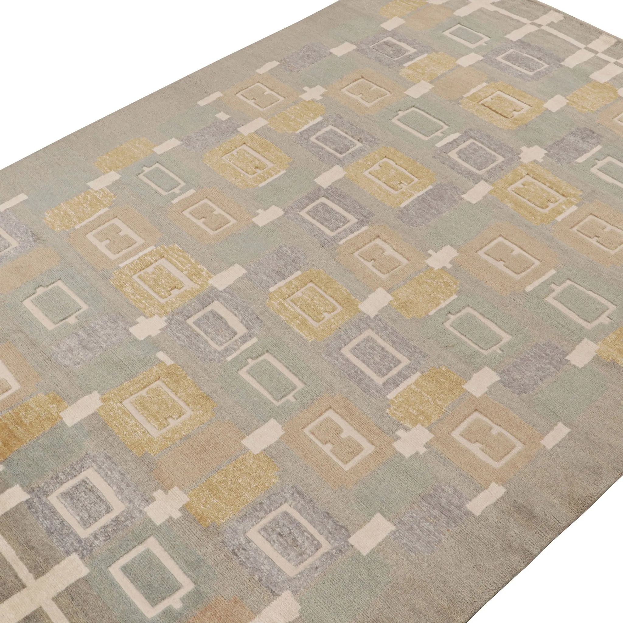 Grey Modern Wool Rug - 9' x 12'5"