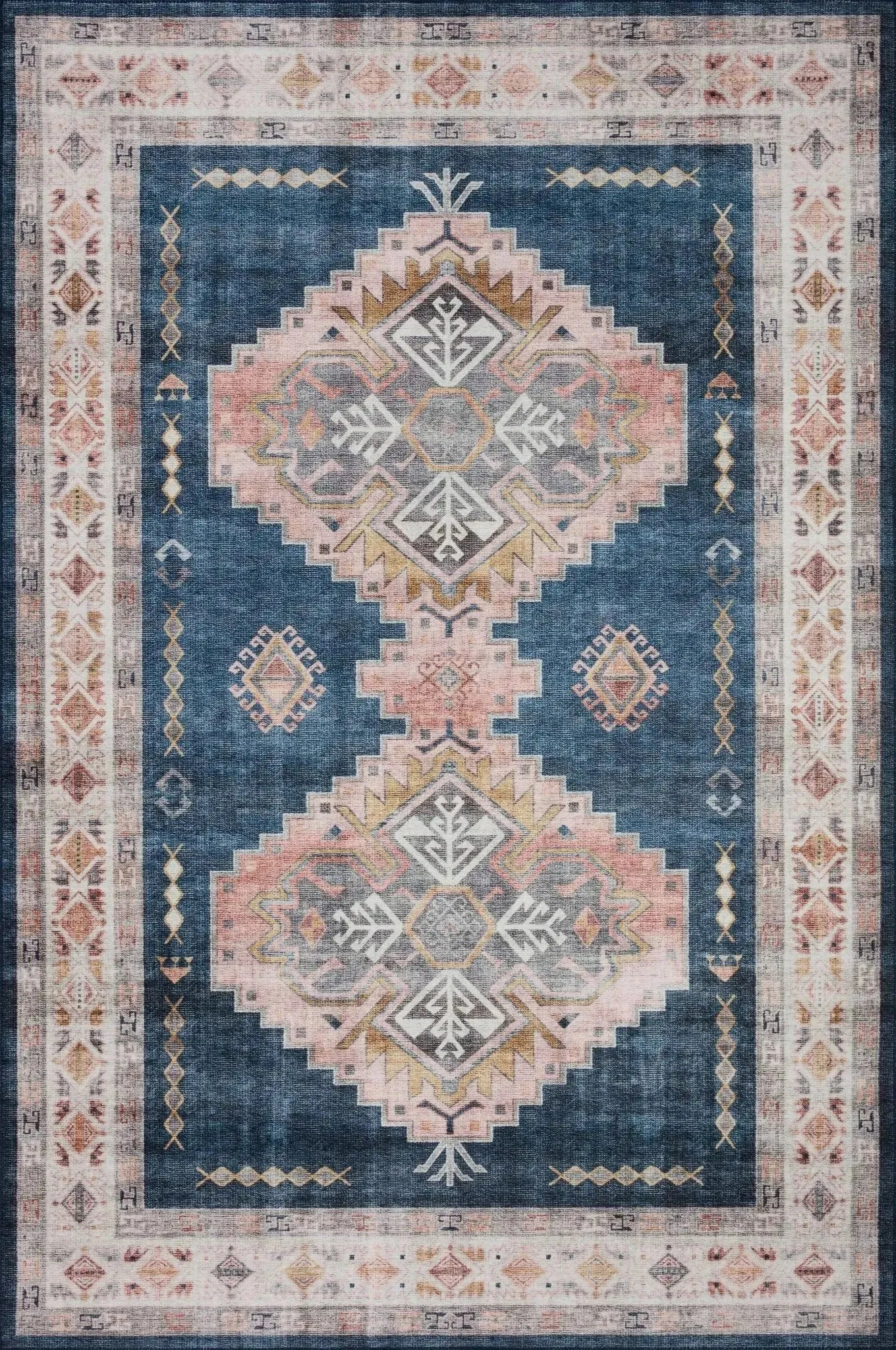 Heidi HEI-03 Denim/Blush Rug
