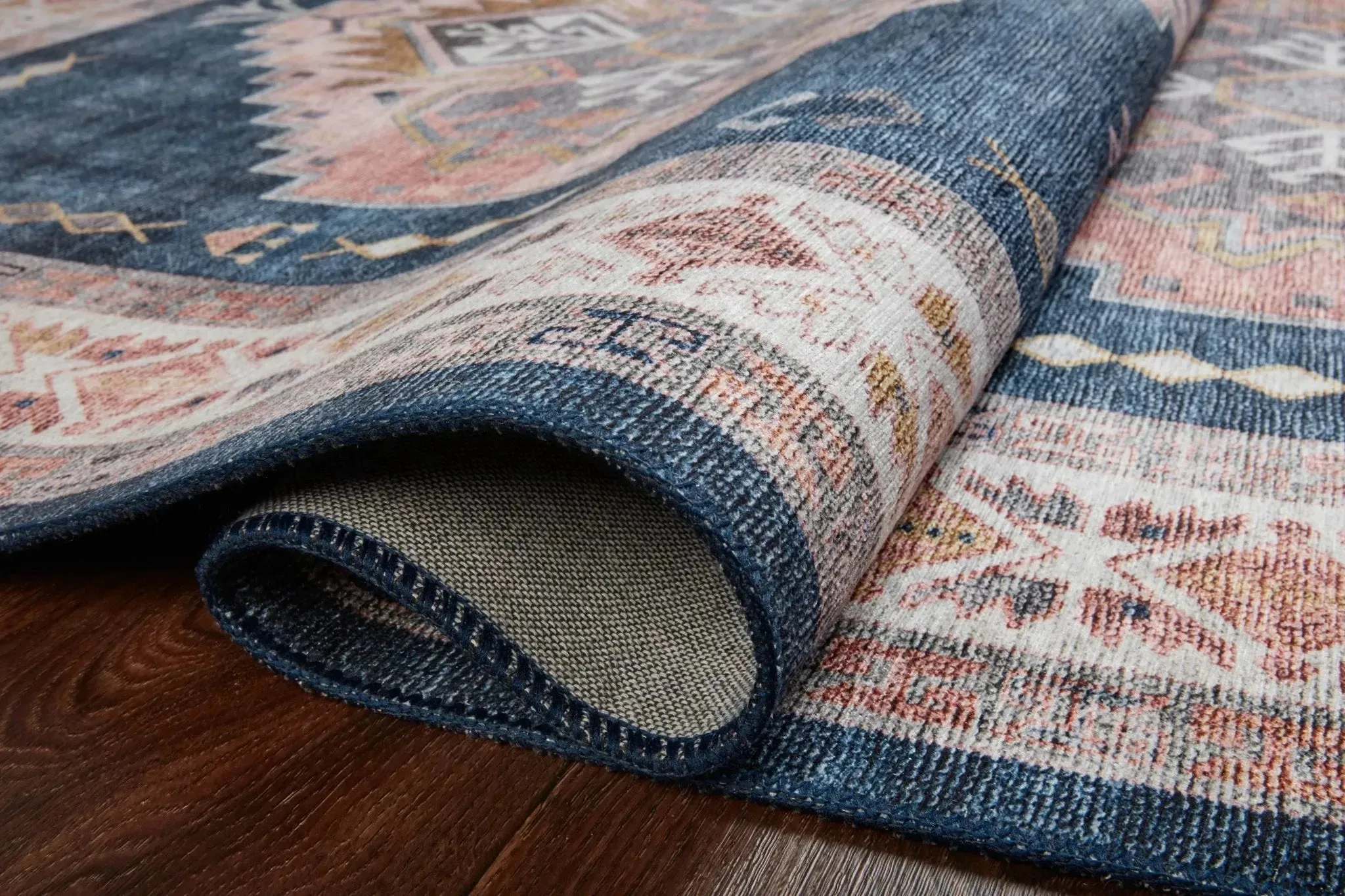 Heidi HEI-03 Denim/Blush Rug