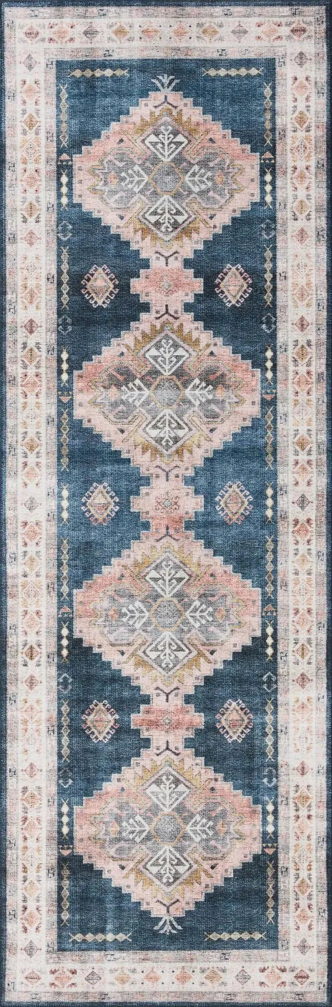 Heidi HEI-03 Denim/Blush Rug