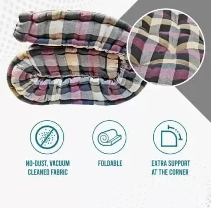 IMSMARTMART Double Cotton Mattress - 6x4 ft, 6-Inch Thick, Soft Multicolor, Breathable, Comfortable, Durable, All-Season, Ideal for Sensitive Skin (48x72 Inches)