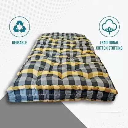 IMSMARTMART Double Cotton Mattress - 6x4 ft, 6-Inch Thick, Soft Multicolor, Breathable, Comfortable, Durable, All-Season, Ideal for Sensitive Skin (48x72 Inches)