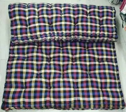 IMSMARTMART Double Cotton Mattress - 6x4 ft, 6-Inch Thick, Soft Multicolor, Breathable, Comfortable, Durable, All-Season, Ideal for Sensitive Skin (48x72 Inches)