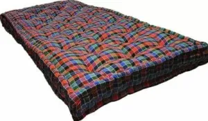 IMSMARTMART Double Cotton Mattress - 6x4 ft, 6-Inch Thick, Soft Multicolor, Breathable, Comfortable, Durable, All-Season, Ideal for Sensitive Skin (48x72 Inches)