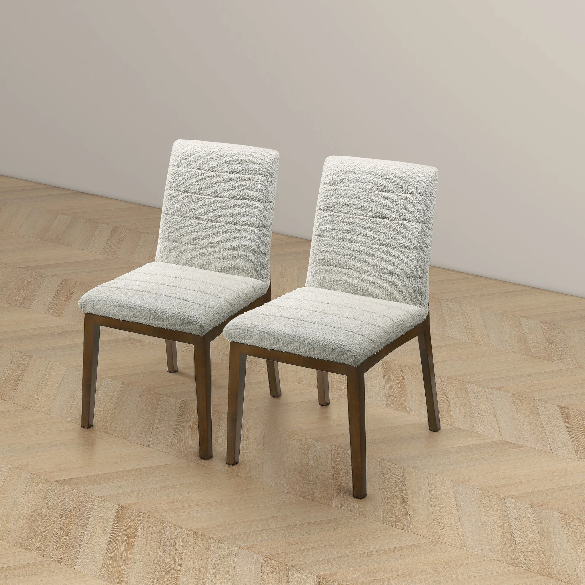Ines White Boucle Dining Chair (Set of 2)