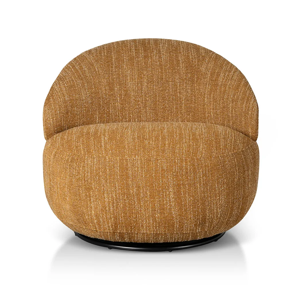 Isla Swivel Fabric Lounge Chair - Ginger Brown