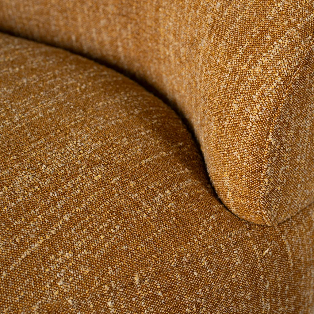 Isla Swivel Fabric Lounge Chair - Ginger Brown