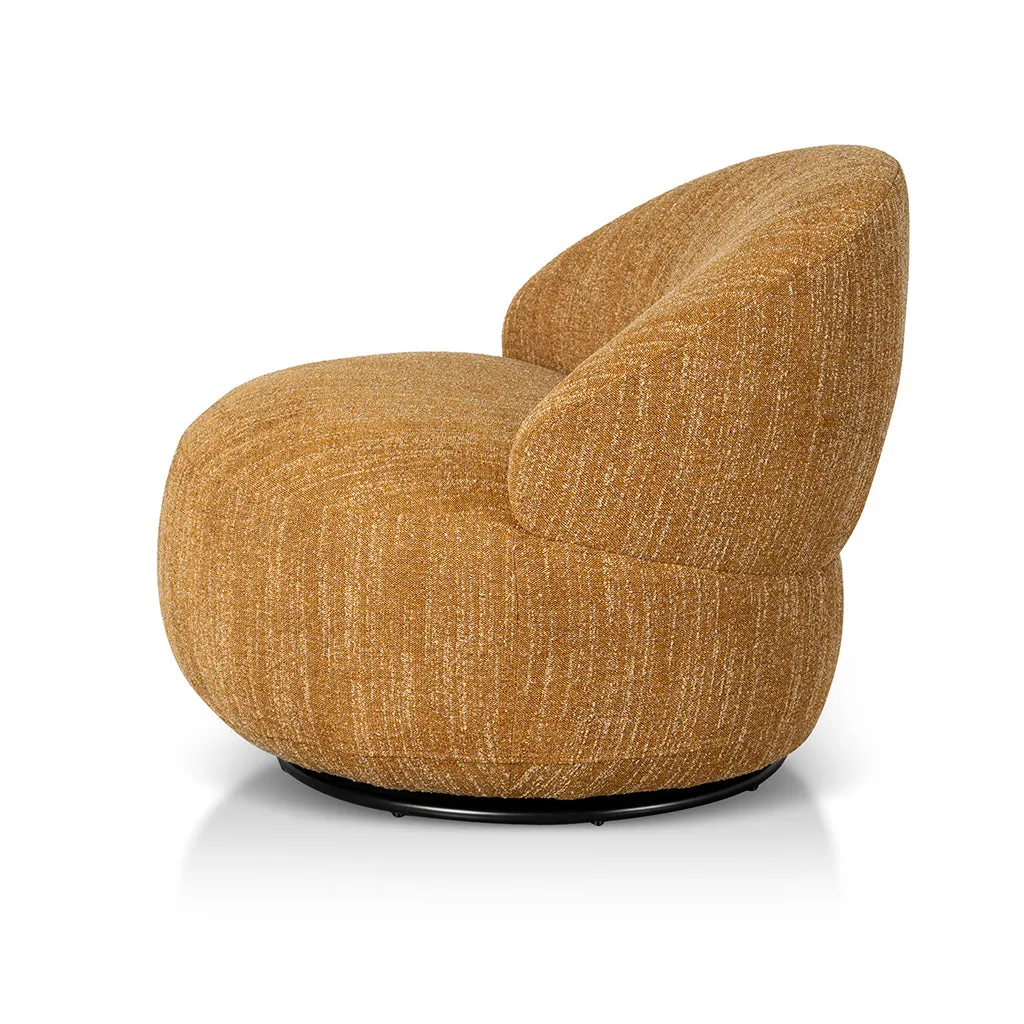 Isla Swivel Fabric Lounge Chair - Ginger Brown