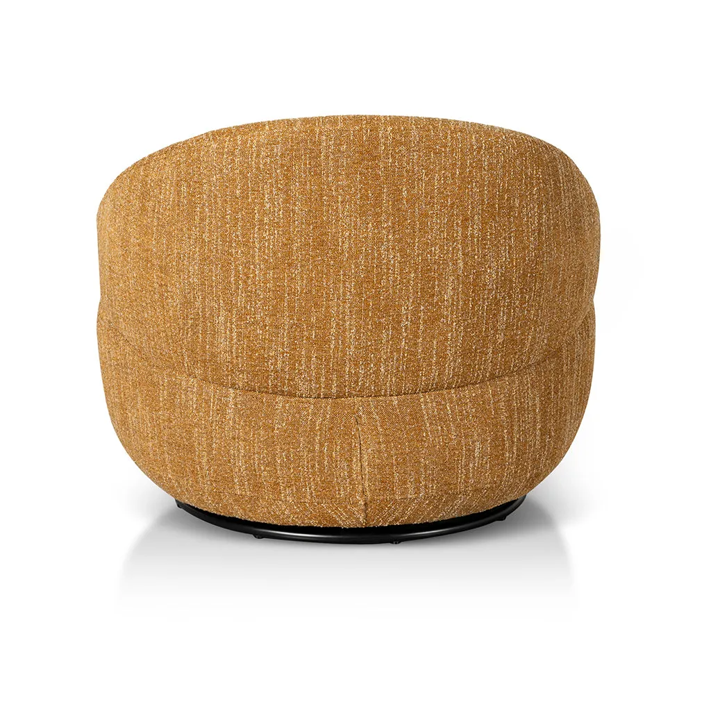 Isla Swivel Fabric Lounge Chair - Ginger Brown