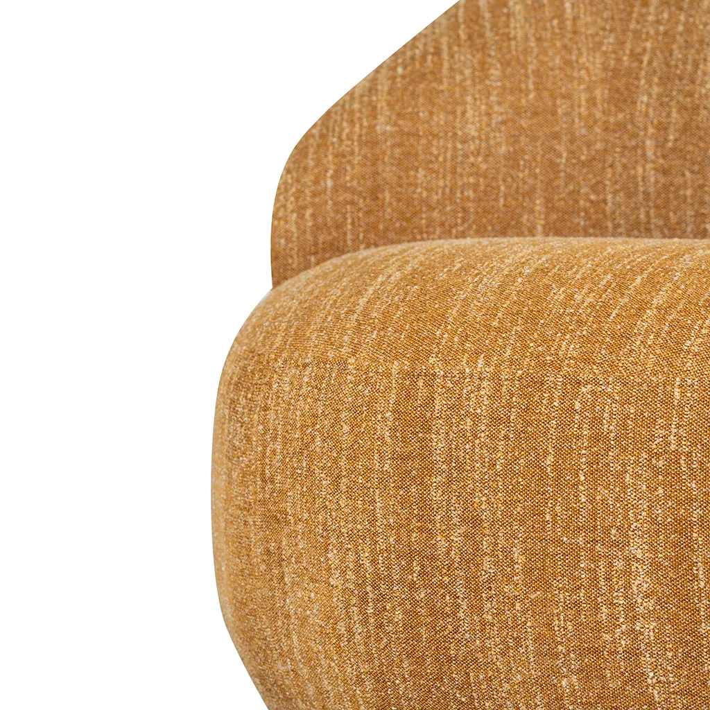 Isla Swivel Fabric Lounge Chair - Ginger Brown