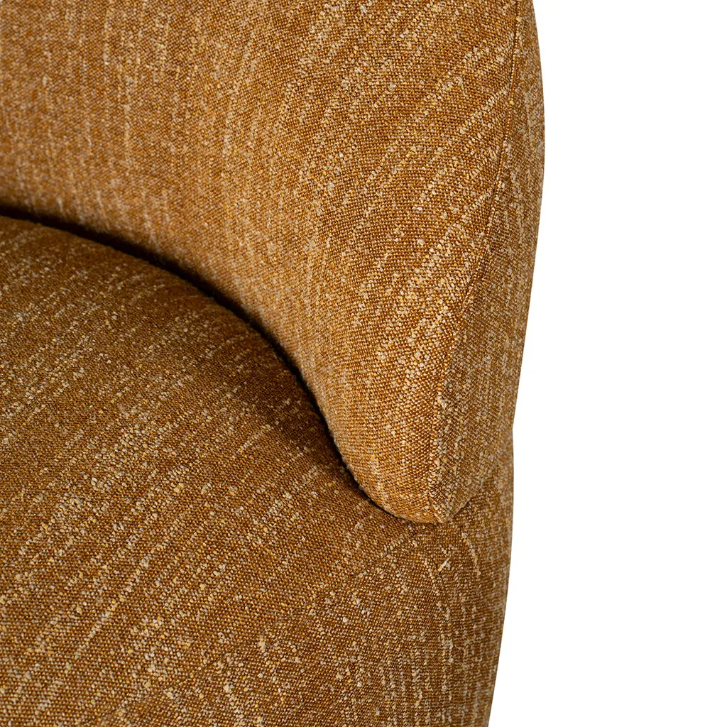 Isla Swivel Fabric Lounge Chair - Ginger Brown