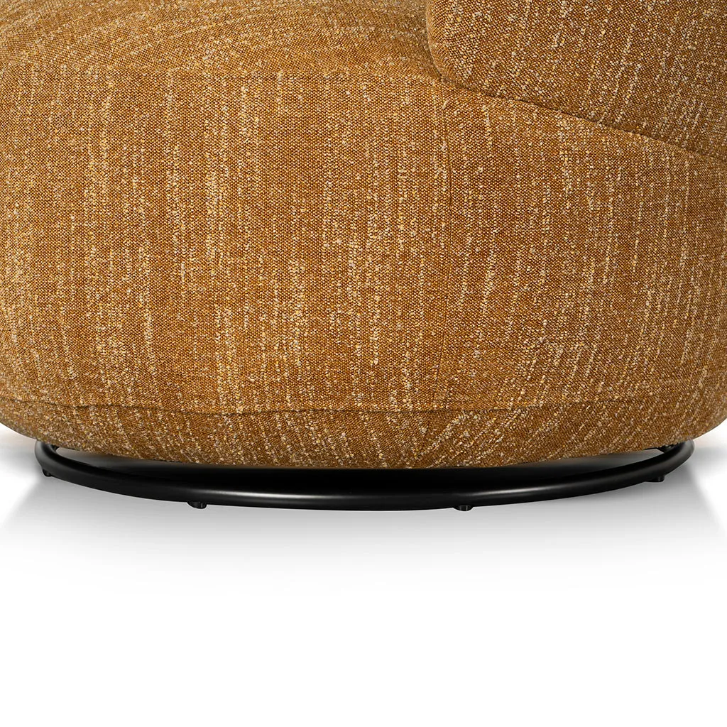 Isla Swivel Fabric Lounge Chair - Ginger Brown