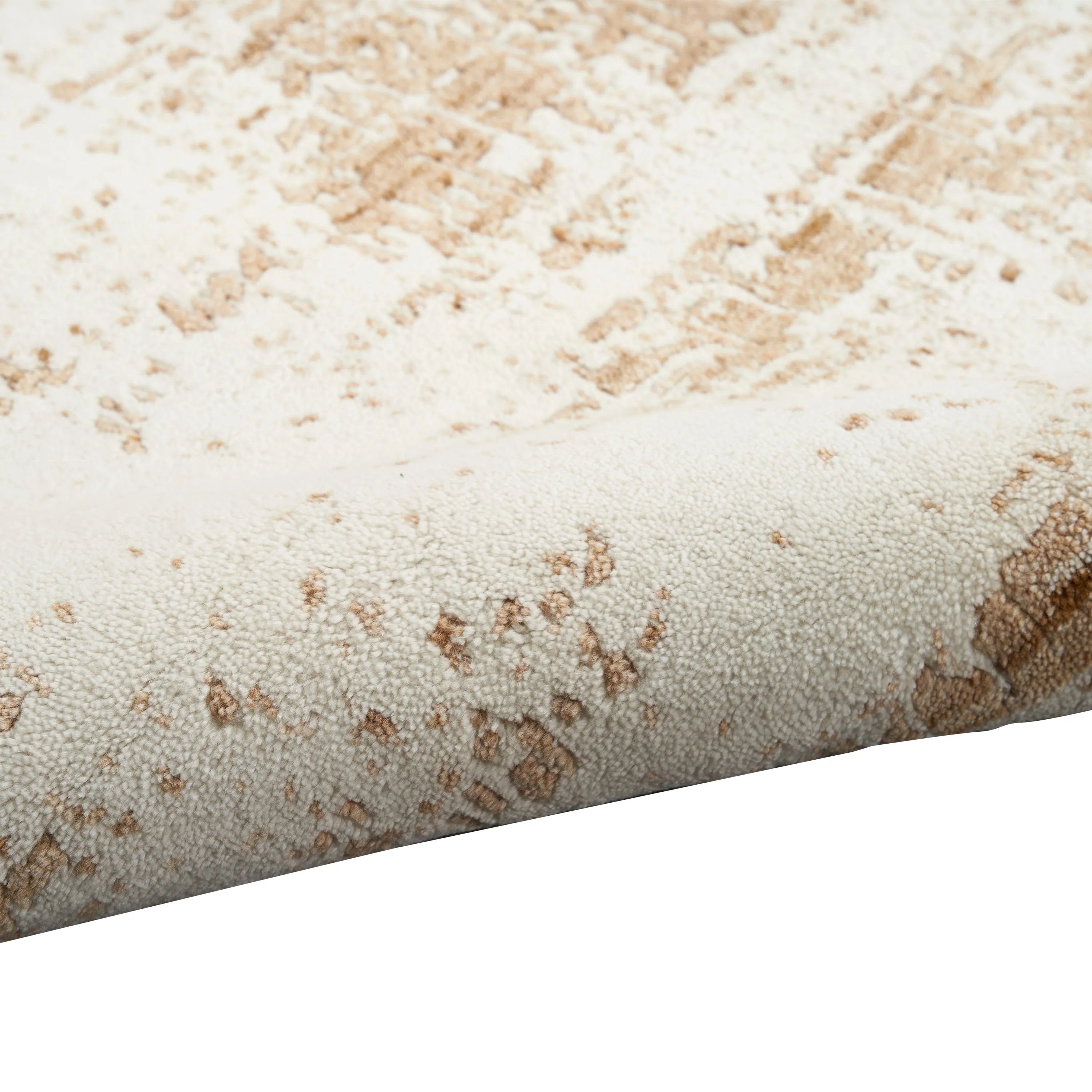 Ivory Essentials Gold Contemporary Wool Blend Rug