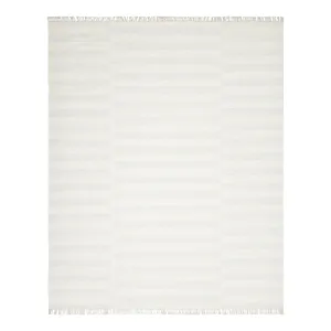 Ivory Flatweave Wool Cotton Blend Rug