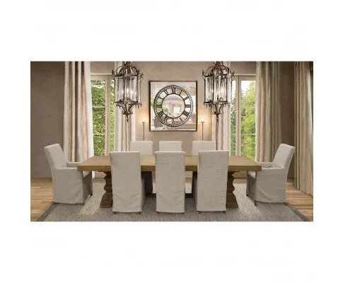 Ixora Dining Chair Set of 10 Fabric Slipcover French Provincial Carver Timber
