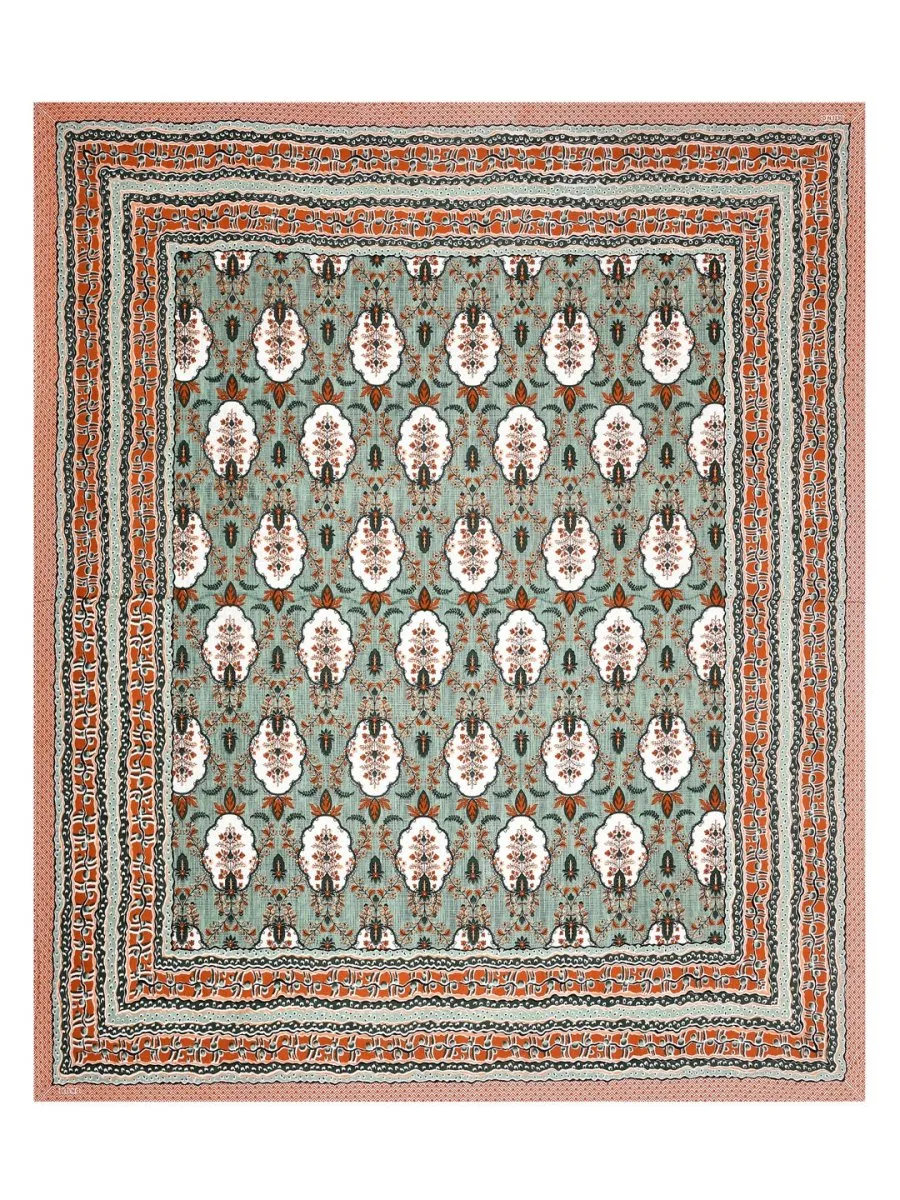 Jaipuri Hand Printed Queen Size Cotton Bedding Set -649