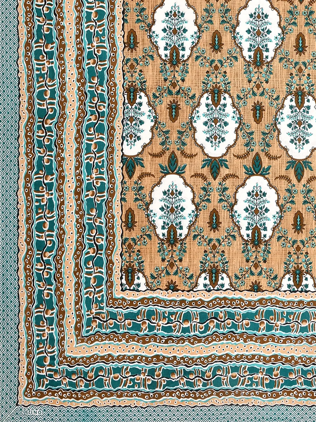 Jaipuri Hand Printed Queen Size Cotton Bedding Set -650
