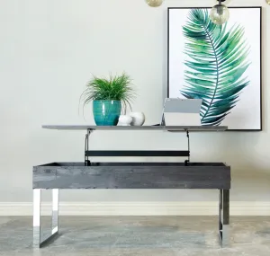 Lift Top Storage Coffee Table Dark Charcoal And Chrome