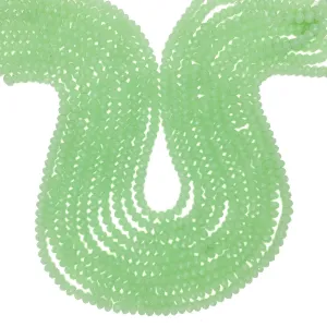 Light Green Velvet 6mm Faceted Rondelle Glass Bead Strand