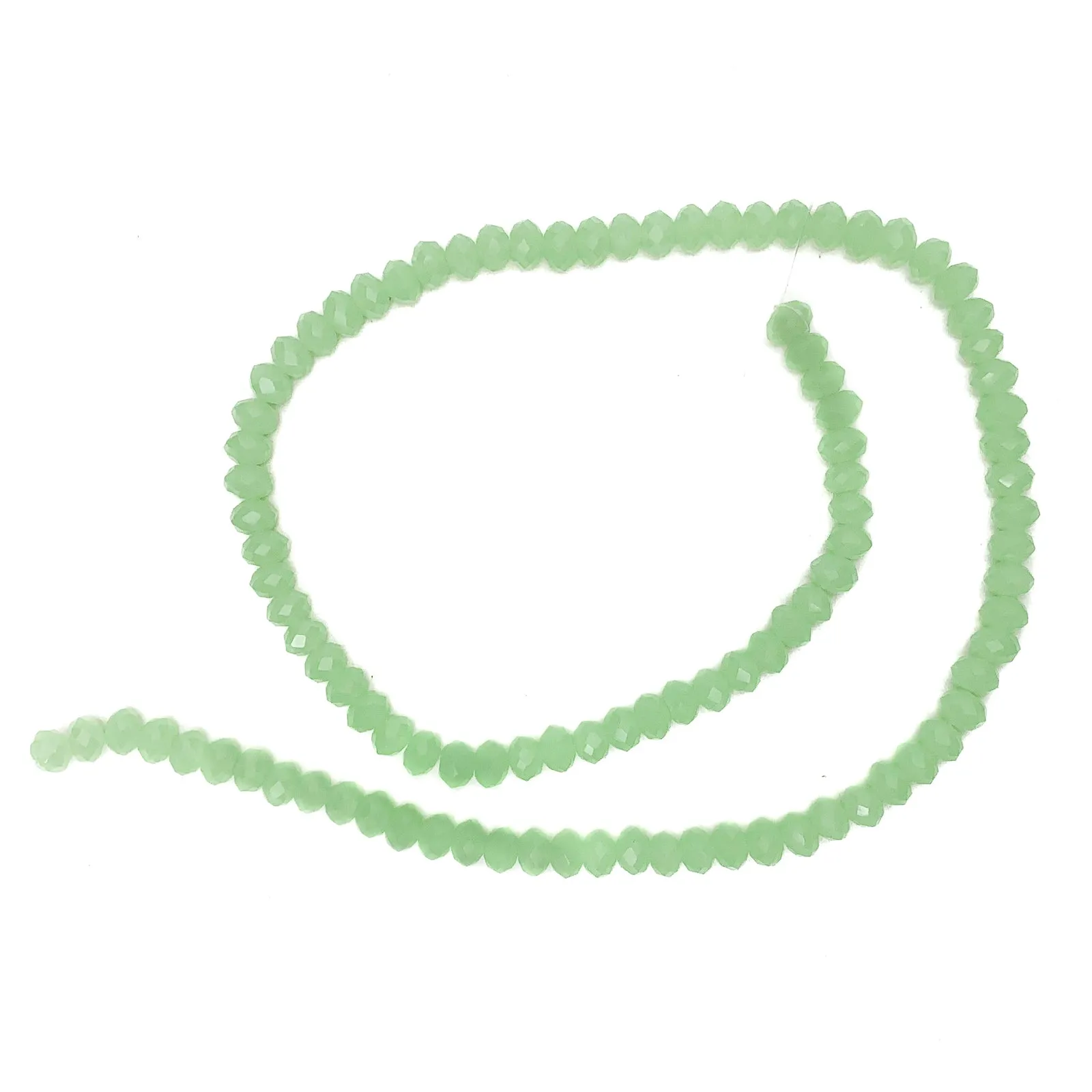Light Green Velvet 6mm Faceted Rondelle Glass Bead Strand