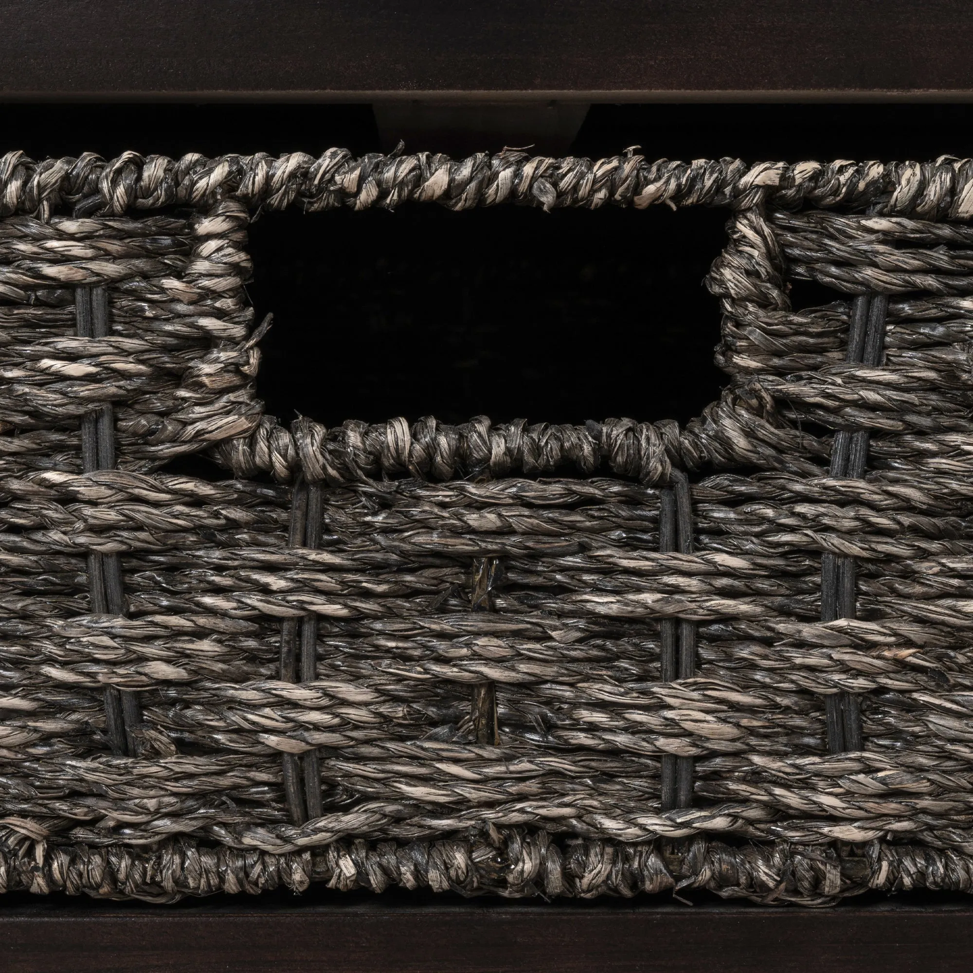 Lucy  Storage Bench with Removable Basket  Removable Cushion - Espresso