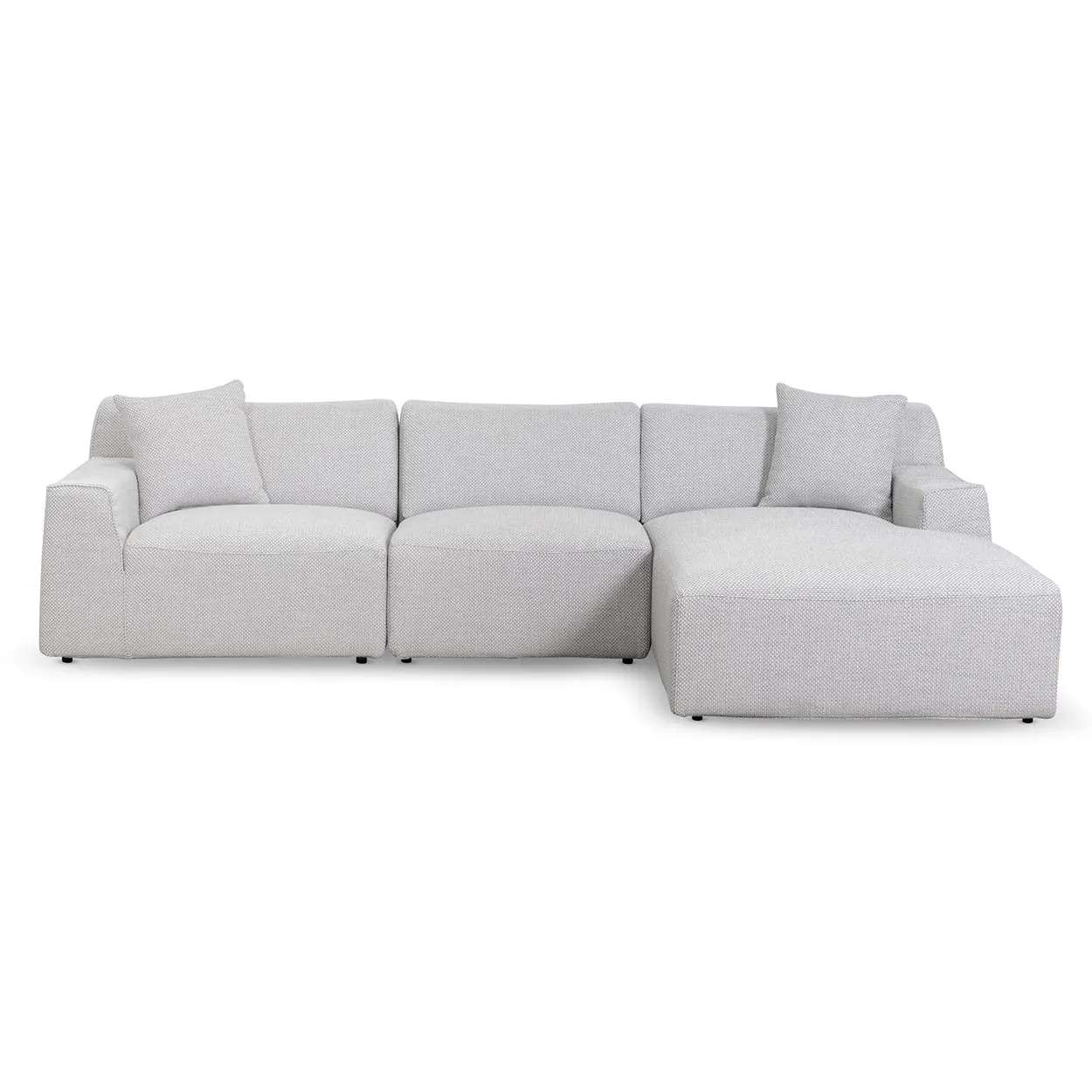 Marlin 3 Seater Right Chaise Fabric Sofa - Passive Grey