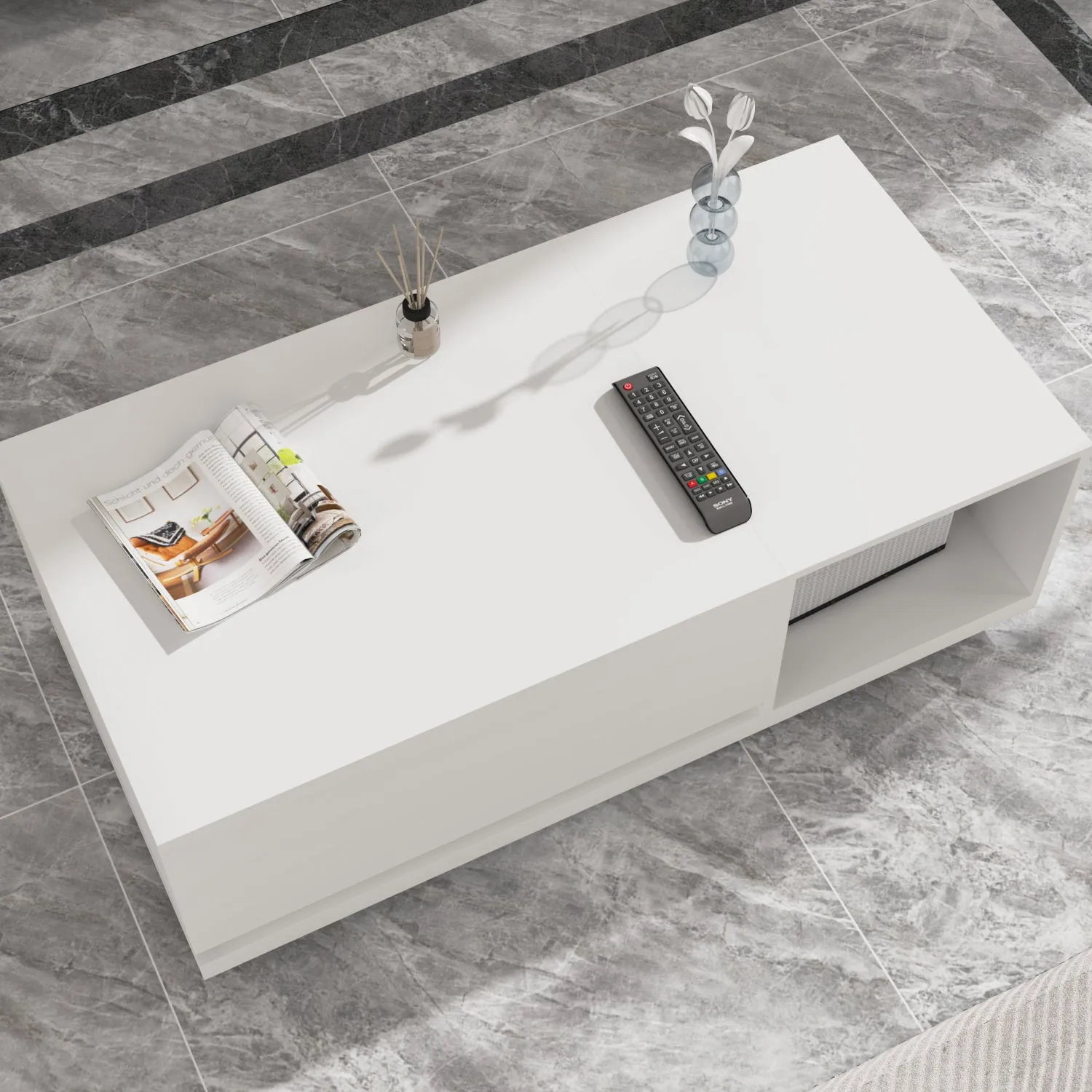 Modern Multi-Purpose Table with Hidden Storage Coffee Table Console