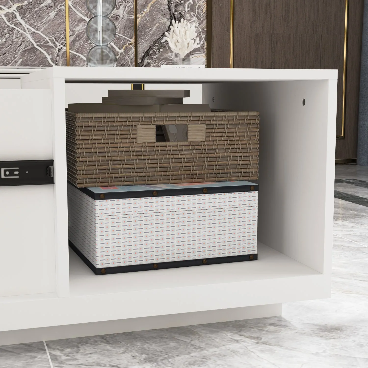 Modern Multi-Purpose Table with Hidden Storage Coffee Table Console