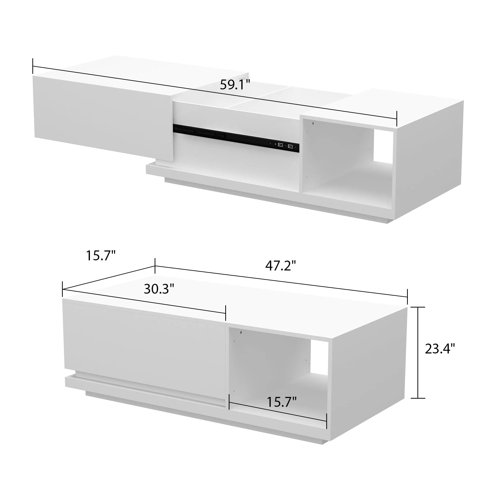 Modern Multi-Purpose Table with Hidden Storage Coffee Table Console