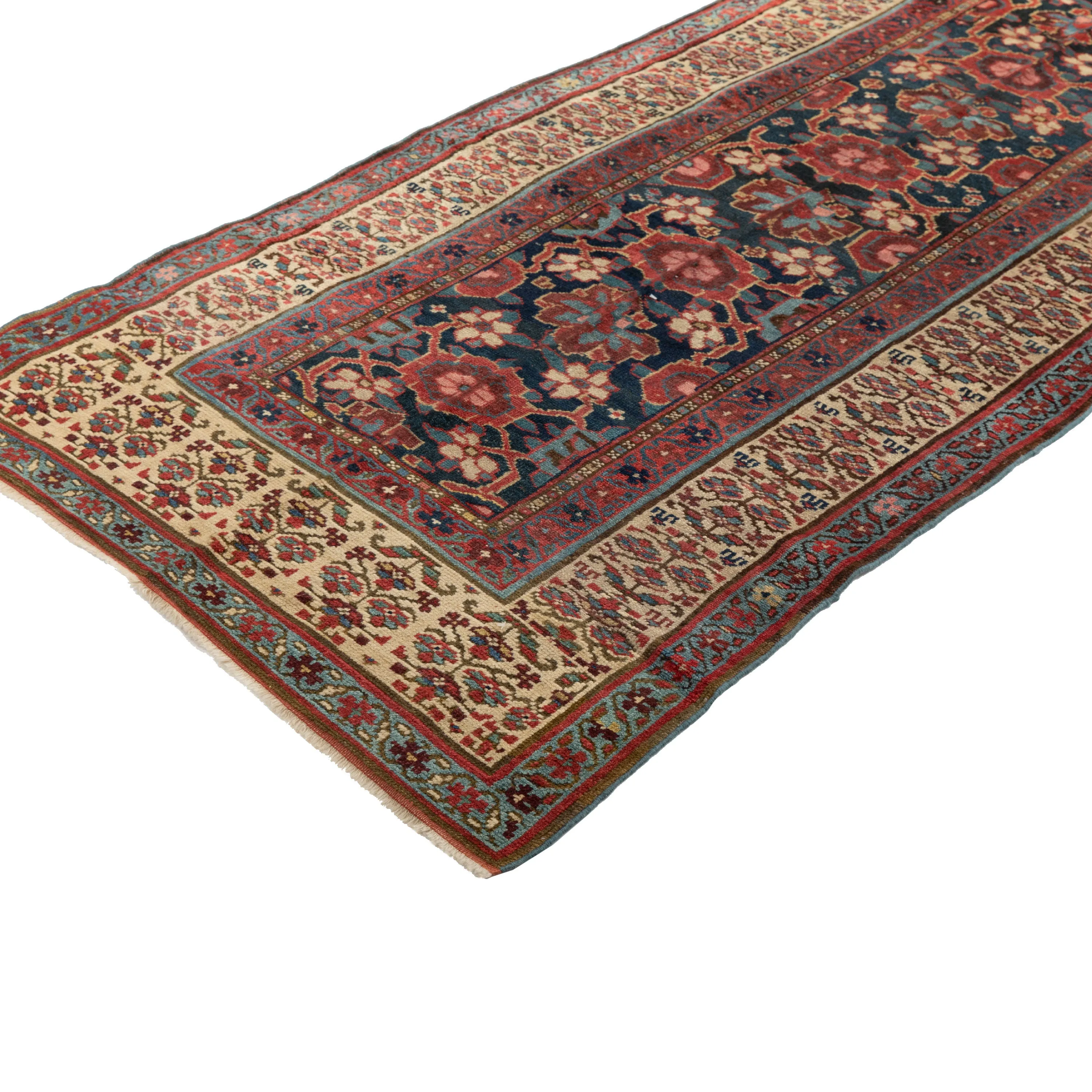 Multicolored Traditional Wool Runner - 3'8" x 13'5"