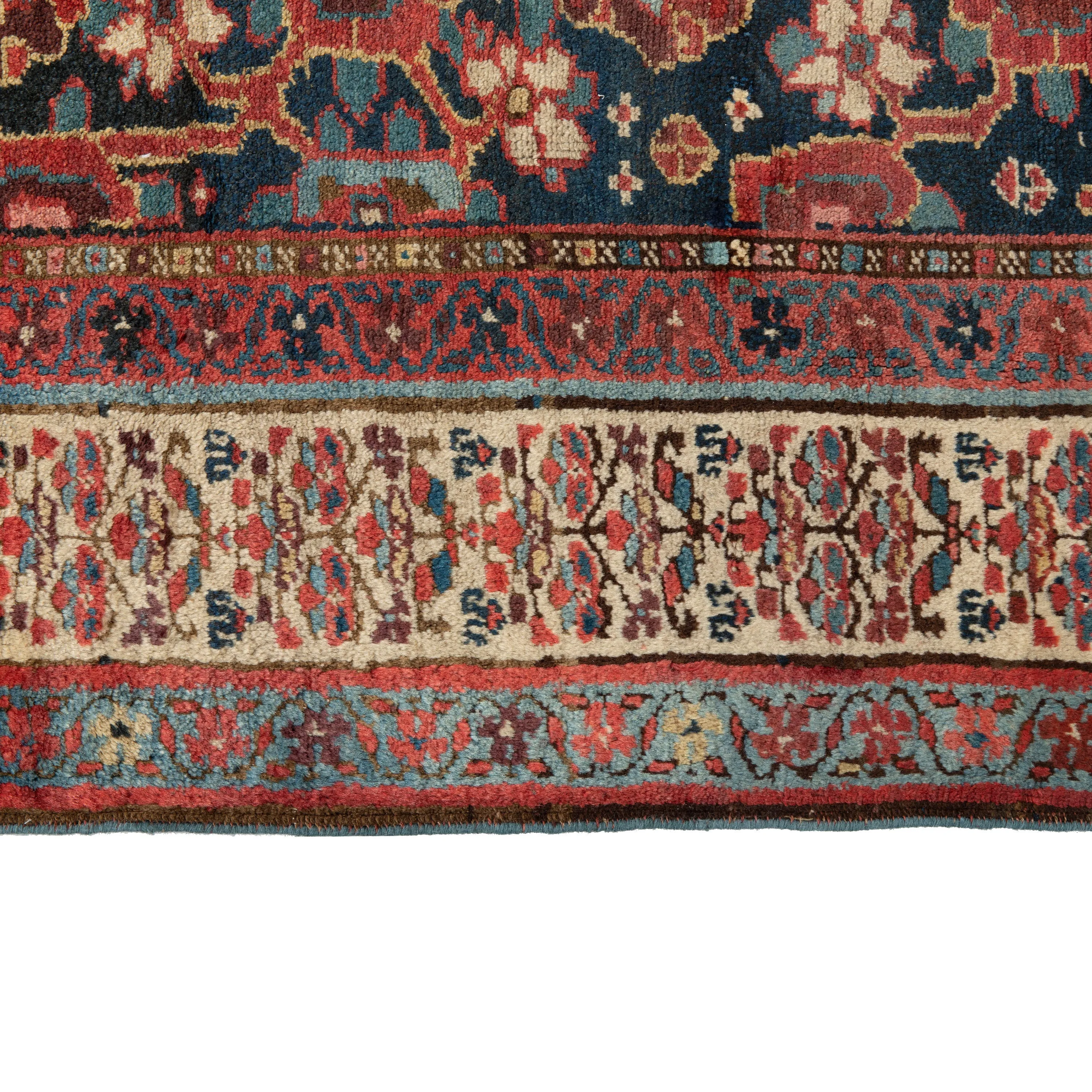 Multicolored Traditional Wool Runner - 3'8" x 13'5"