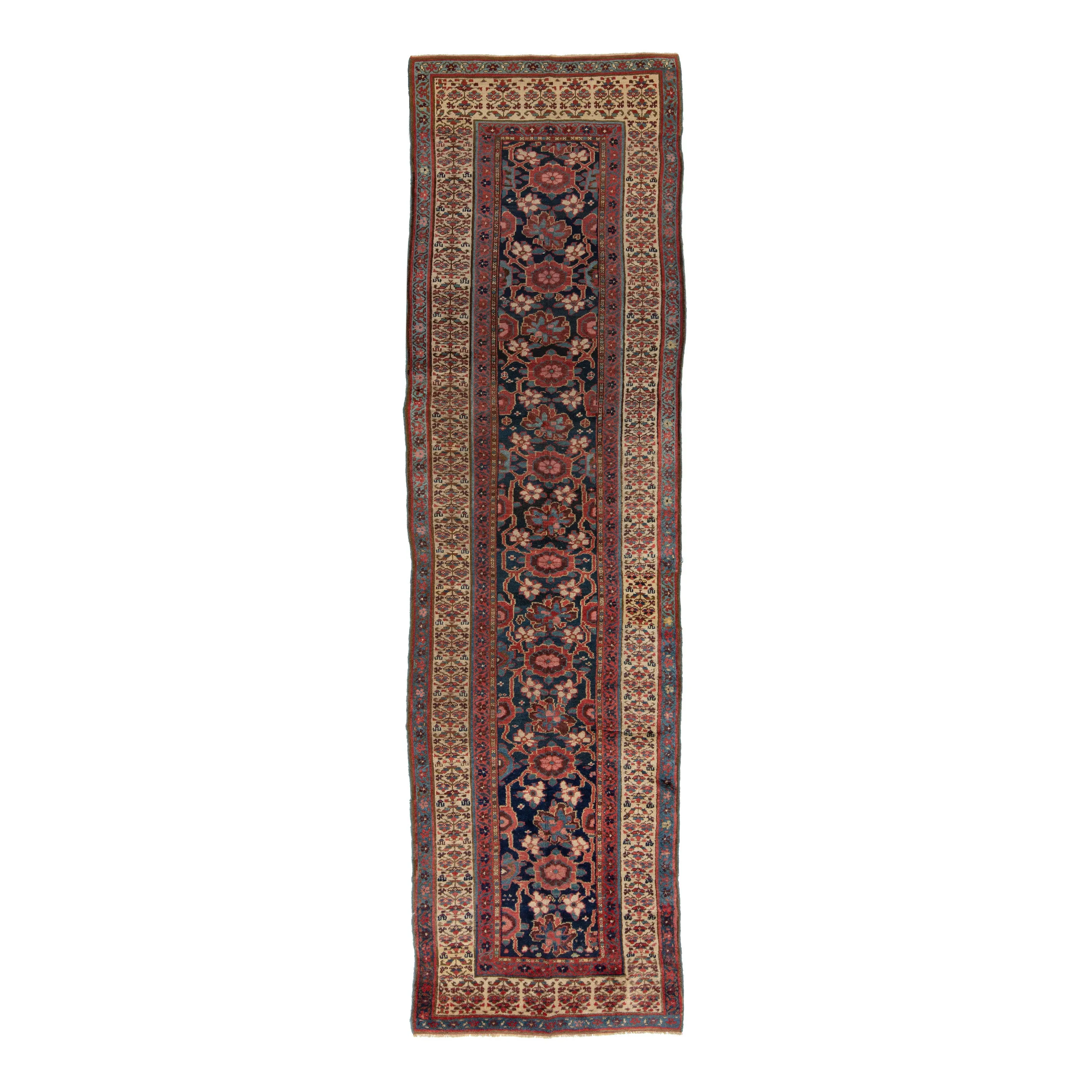 Multicolored Traditional Wool Runner - 3'8" x 13'5"
