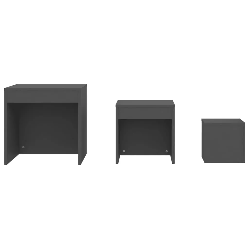 Nesting Tables 3 pcs Grey Chipboard